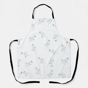 Blue Wildflower Pattern Apron
