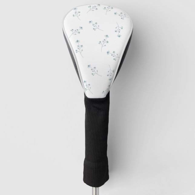 Blue Wildflower Pattern Golf Head Cover (Front)
