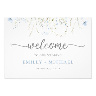 Blue Wildflower Periwinkle Wedding Photo Print