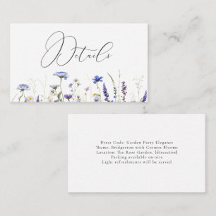 Blue Wildflower Regency Bridal Collection Enclosure Card
