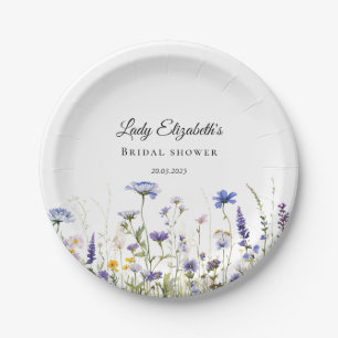Blue Wildflower Regency Bridal Collection Paper Plate