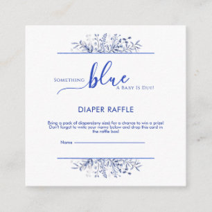 Blue Wildflower Something Blue Diaper Raffle Enclosure Card