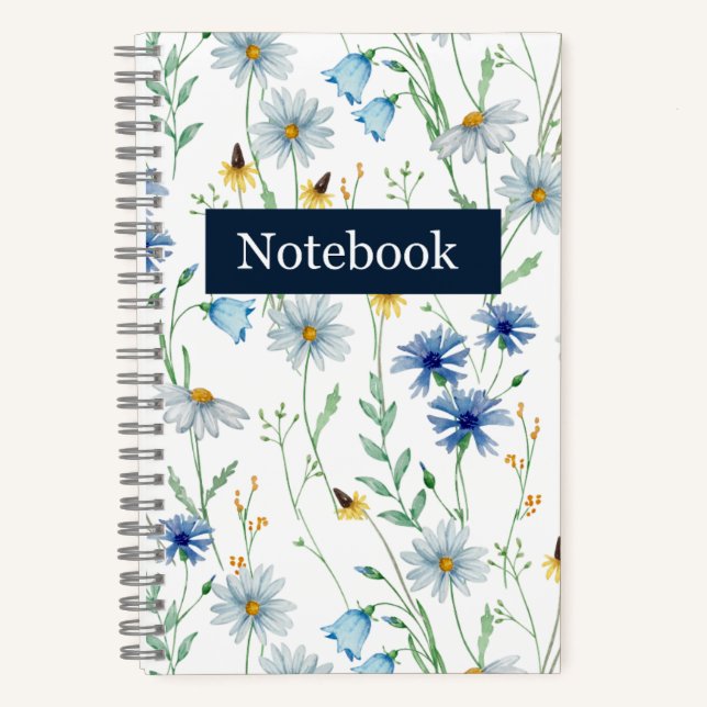 Blue Wildflower Spiral Notebook 🌸 (Front)