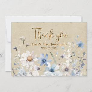 Blue Wildflower Thank You Card