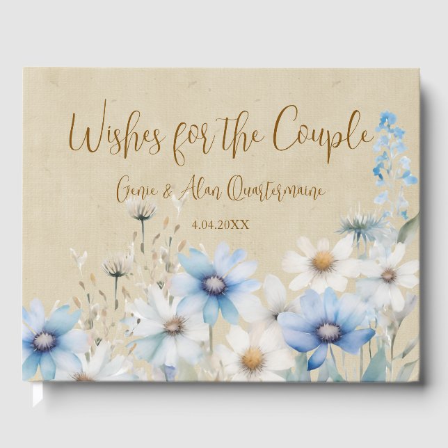 Blue Wildflowers Guest Book (Front)