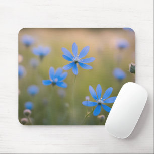 Blue Wildflowers in Meadow Mouse Pad