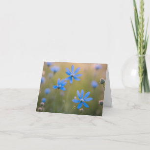 Blue Wildflowers in Meadow Note Card