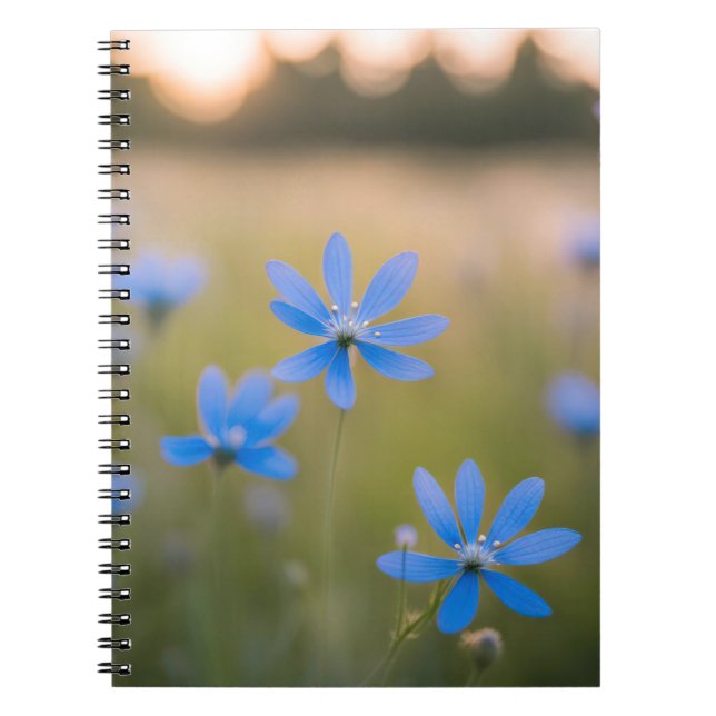 Blue Wildflowers in Meadow Notebook (Front)