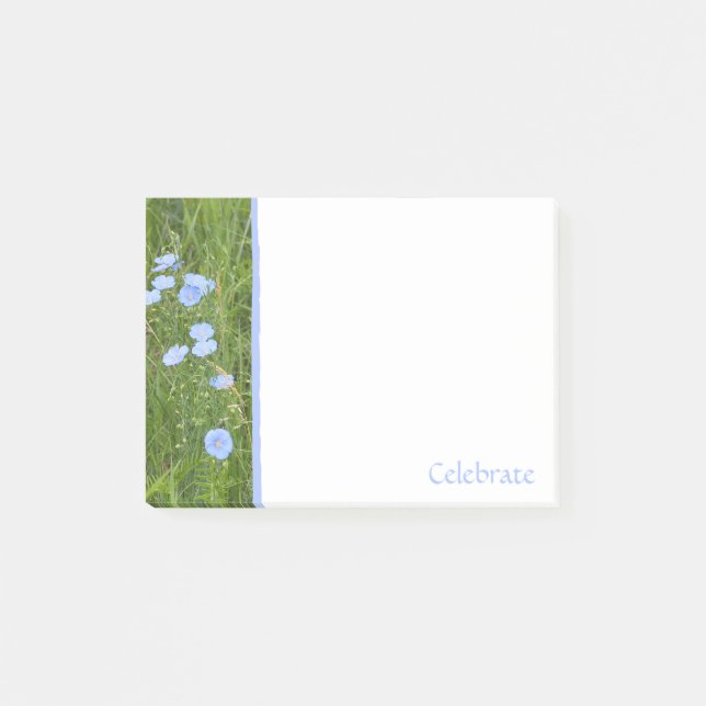 Blue Wildflowers Post-It Notes (Front)