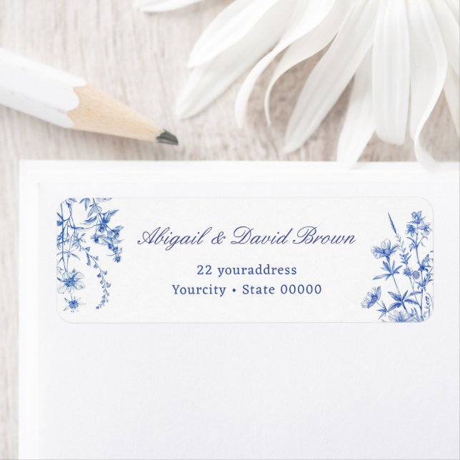 Blue Wildflowers Return Address Label (Insitu)