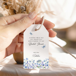 Blue Wildflowers Sweet Floral Bridal Shower Favour Gift Tags