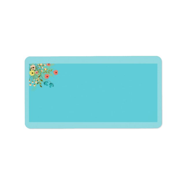 Blue Wildflowers Wedding Mailing Address Label (Front)