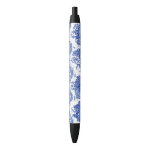 Blue Willow Animal Rabbit Deer Fox Bird Toile Black Ink Pen