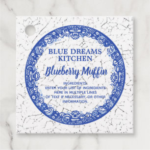 Blue Willow Border Food or Kitchen Bakery Pretty Favour Tags