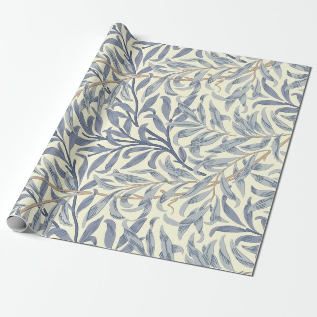 Blue Willow Bough (by William Morris) Wrapping Paper (Unrolled)