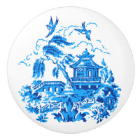 Blue Willow China Design Ceramic Cabinet Knob v2