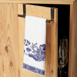 Blue Willow China Design Kitchen Towel