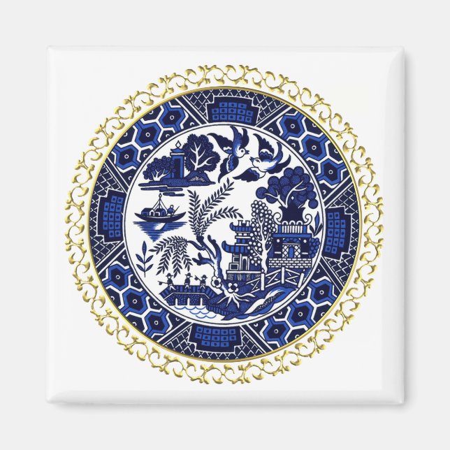 Blue Willow China Design Magnet v3 (Front)