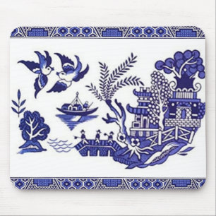 Blue Willow China Design Mouse Pad