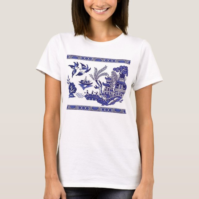 Blue Willow China Design T-Shirt (Front)
