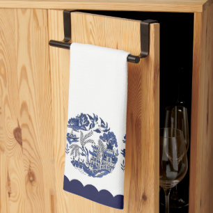 Blue Willow China Design Tea Towel