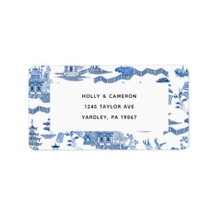 Blue Willow Chinoiserie Address Labels