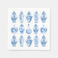 Blue Willow Chinoiserie Ginger Jars China