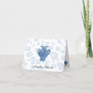 Blue Willow Chinoiserie Leopard Ginger Jars  Thank You Card