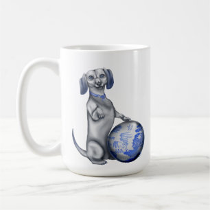 Blue Willow Dachshund Mug