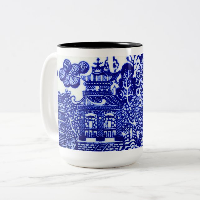 blue willow designs Two-Tone coffee mug (Front Left)