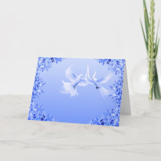 "Blue Willow Doves" ~ Blank Inside Greeting Card