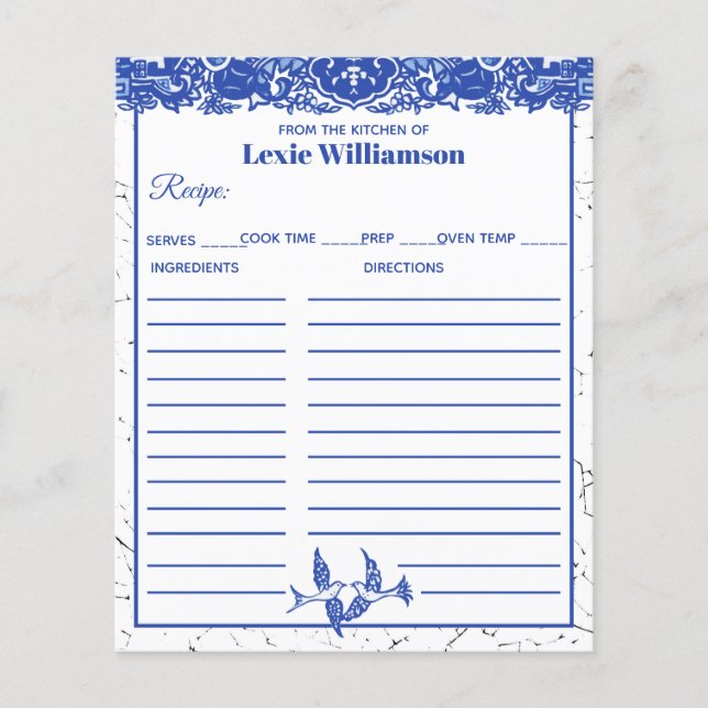 Blue Willow From Kitchen Of Blue & White Custom (Front)