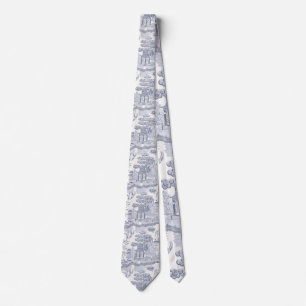 Blue Willow in Gray Blue Tie