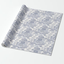 Blue Willow in Grey Blue Lumbar PIllow