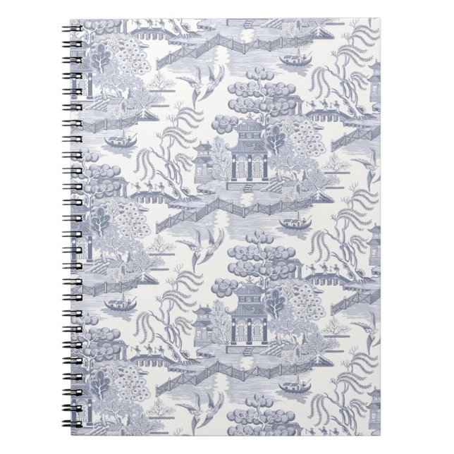 Blue Willow in Grey Blue Notebook (Front)