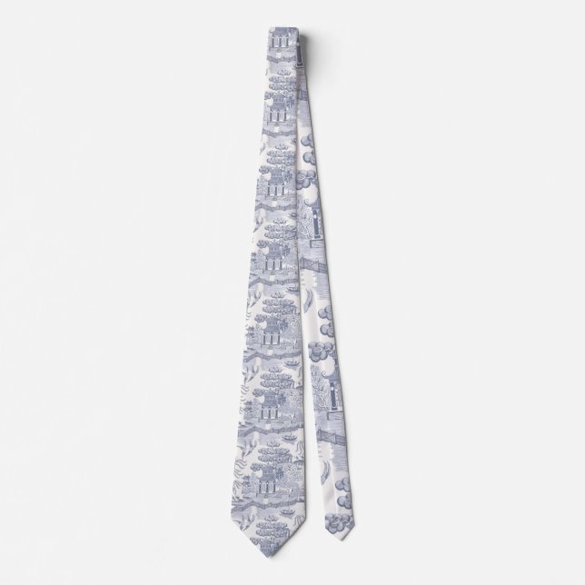 Blue Willow in Grey Blue Tie (Front)
