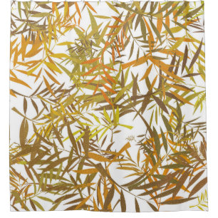 Blue Willow Leaves Shower Curtain