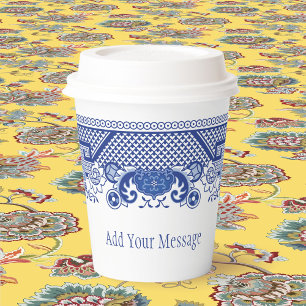 Blue Willow Paper Cups