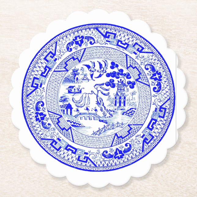 Blue Willow Pattern [1912] Paper Coaster (Front)