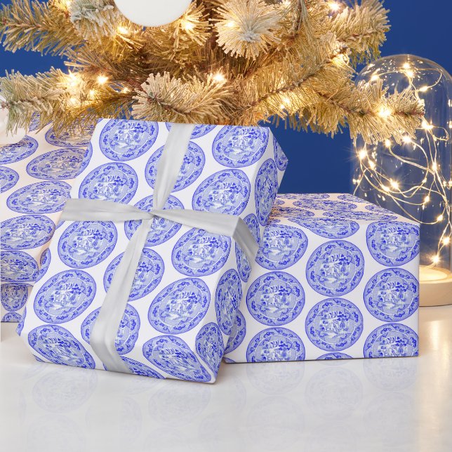 Blue Willow Pattern [1912] Wrapping Paper (Holidays)