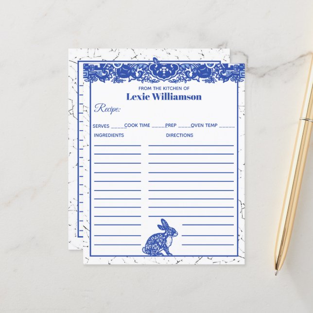 Blue Willow Rabbit From Kitchen Of Custom (Front/Back In Situ)