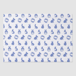 Blue Willow Rabbit Whimsical Isle of Rabbits Tissue Paper
