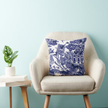 Blue Willow, Woodland Animals Whimsical Fox Rabbit
