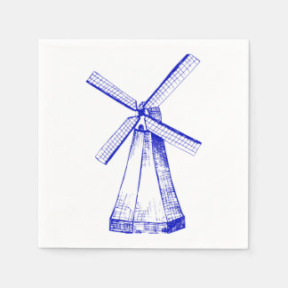 Blue windmill napkin