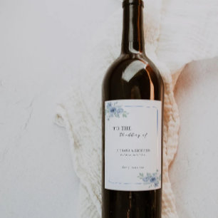 Blue wine bottle label Template