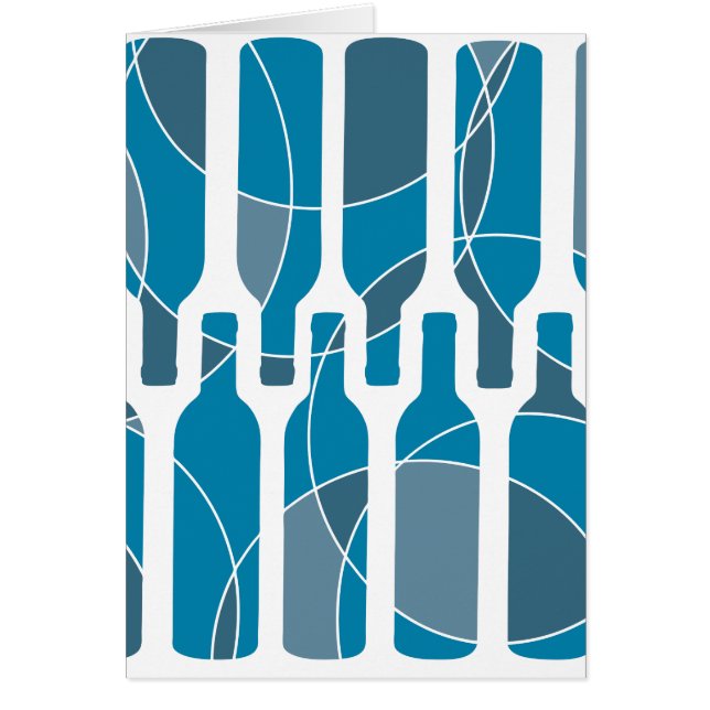 Blue Wine Bottle themed card (Front)