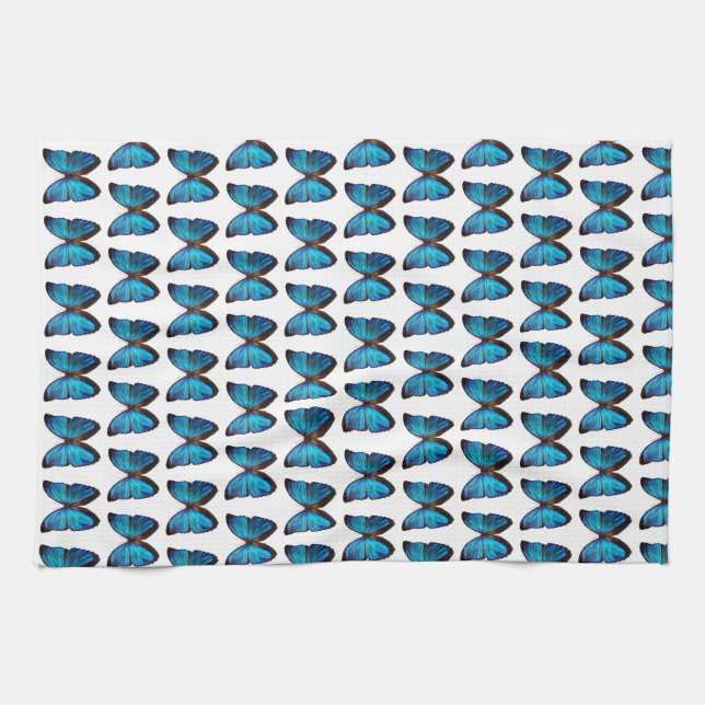 BLUE WINGED BUTTERFLY kitchen towel (Horizontal)