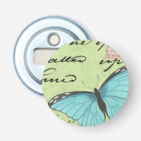 Blue-Winged Butterfly on Teal Postcard