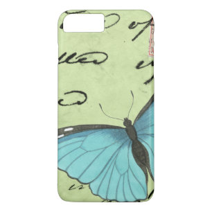 Blue-Winged Butterfly on Teal Postcard iPhone 8 Plus/7 Plus Case