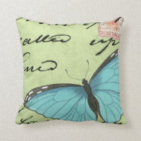 Blue-Winged Butterfly on Teal Postcard